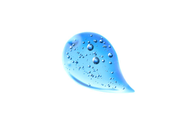 Transparent blue Gel background. Virus protection or facial moisturizing cosmetics concept.