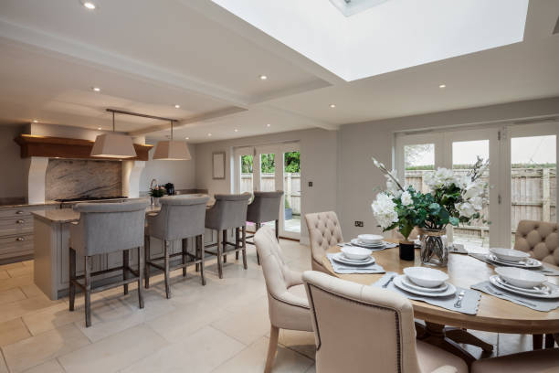 istock Beautiful luxurious traditional style modern kitchen dining room 1372562598