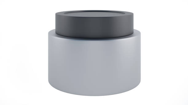 istock cosmetic bottle mockup,Circle shape cans silver material on a white background,isolated on white background,3d rendering 1372562843