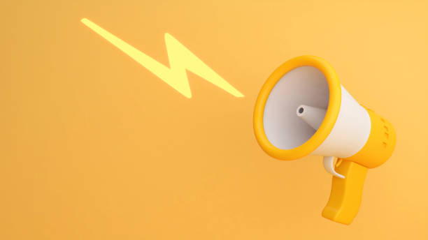 istock megaphone on yellow background,Notifications, announcements, keep you informed of important news.,3d rendering 1372562884