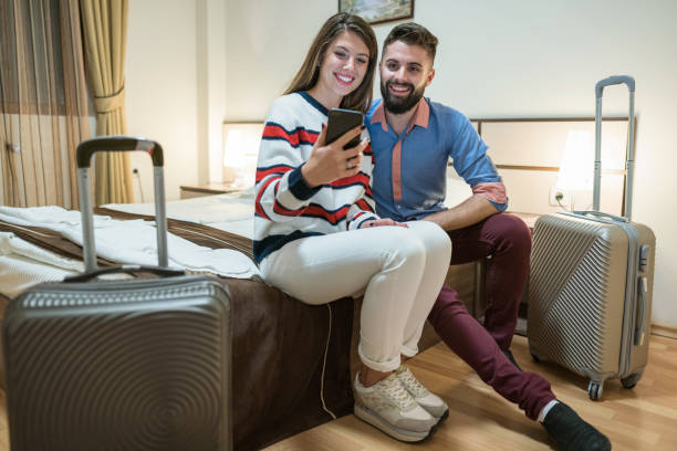 istock Happy couple on vacation together 1372570818