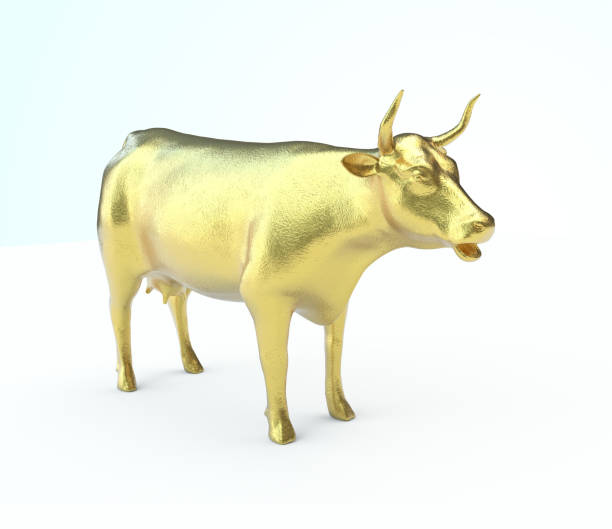 istock Golden Cow Gold. White background. 1372575449