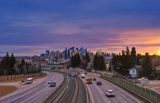 istock Cloudy Sunrise Over Urban Roads 1372581287