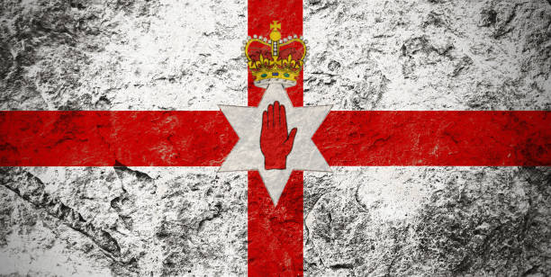 Northern Ireland flag on stone background stock photo