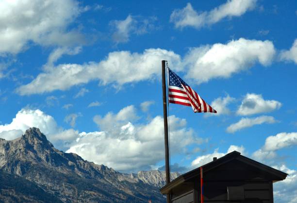 istock American Flag in Wyoming 1372610912
