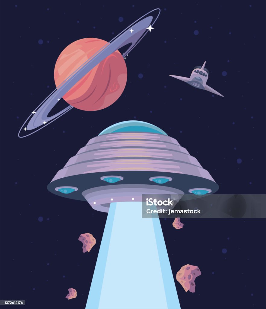 Ufo Và Hành Tinh Sao Thổ Hình minh họa Sẵn có - Tải xuống Hình ảnh ...