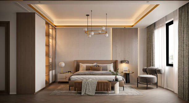 istock 3d render of luxury hotel room 1372630733