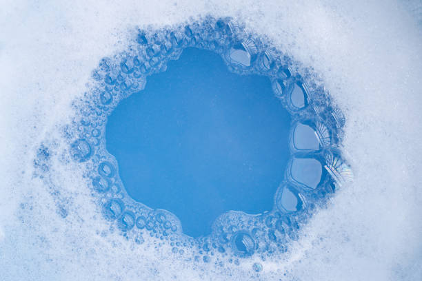 istock Frame made of detergent foam bubble. Top view 1372631444