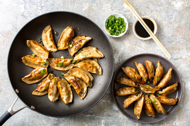 istock Seafood and pork dumplings on table 1372634069