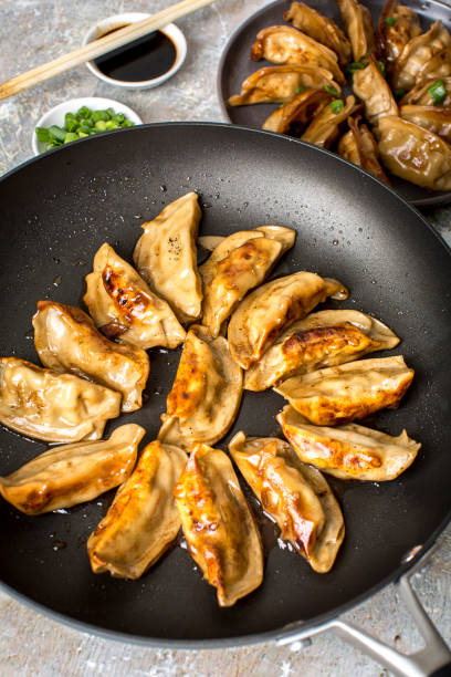istock Seafood and pork dumplings on table 1372634081