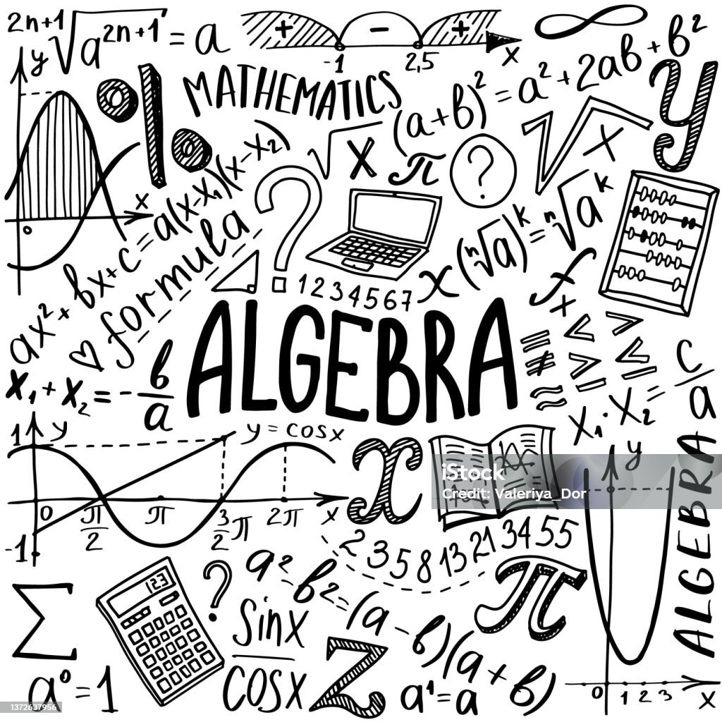 Algebra Rasmlar Stock ilustrace Sada Ikon Matematických Symbolů Algebra Nebo Matematika ...