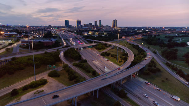 istock Fort Worth Freeway at Night - Aerial 1372638521