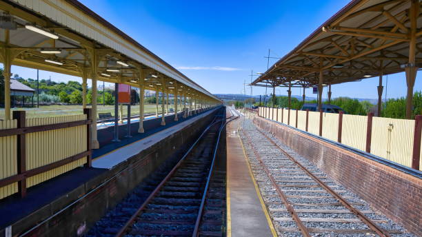 istock Two Railway Lines Between Platforms at Albury Railway Station 1372642953