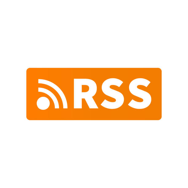 ilustrações, clipart, desenhos animados e ícones de ícone rss e logotipo rss. inscreva-se no botão. vetores. - really simple syndication