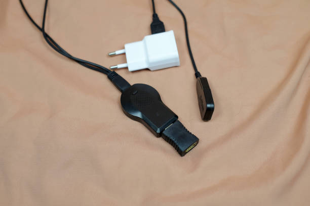 istock Analog and digital video cables connector 1372647181