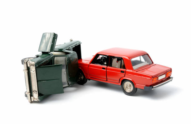 Car crash Cars in accident on a white background toy vehicle stock pictures, royalty-free photos & images