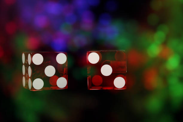 istock Casino Games With Colorful Bokeh Dice or Craps 1372653280