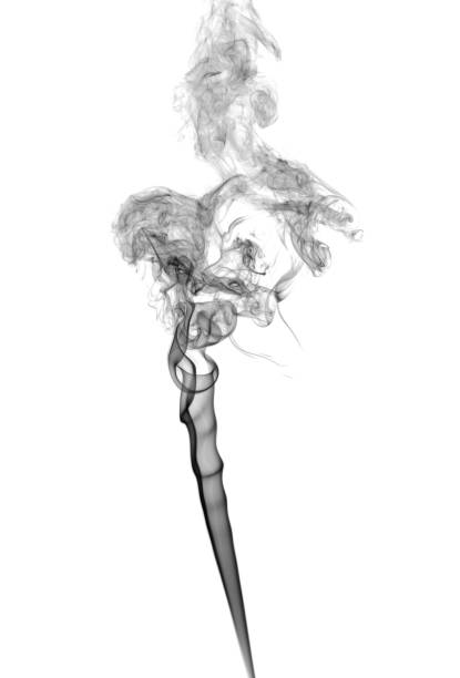 abstract dunkel rauch - smoke matchstick swirl fog stock-fotos und bilder