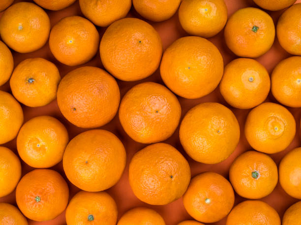 istock Fresh orange citrus fruits as background 1372658156