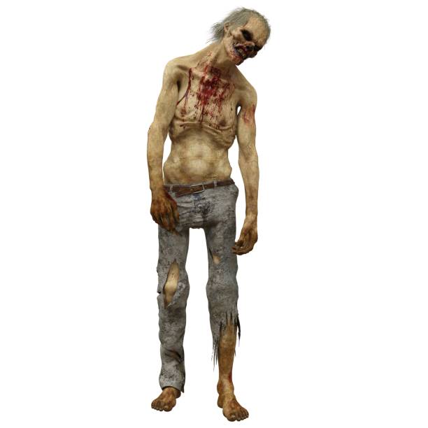 istock Zombie male isolated white background 3d illustration 1372662428