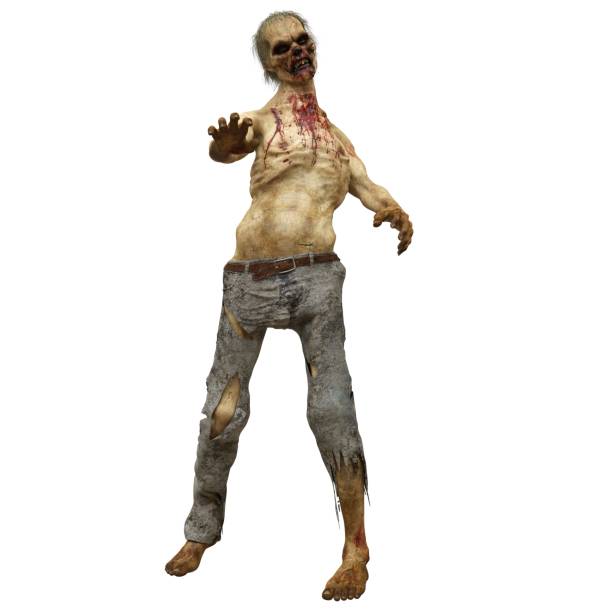 istock Zombie male isolated white background 3d illustration 1372662434