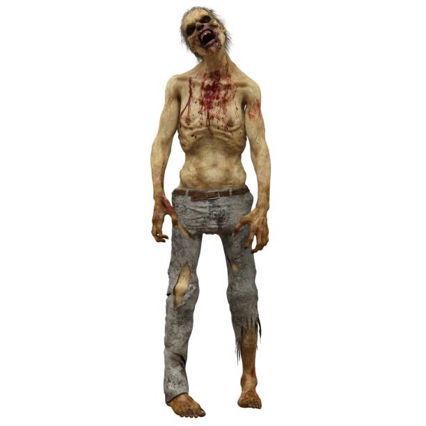 istock Zombie male isolated white background 3d illustration 1372662465