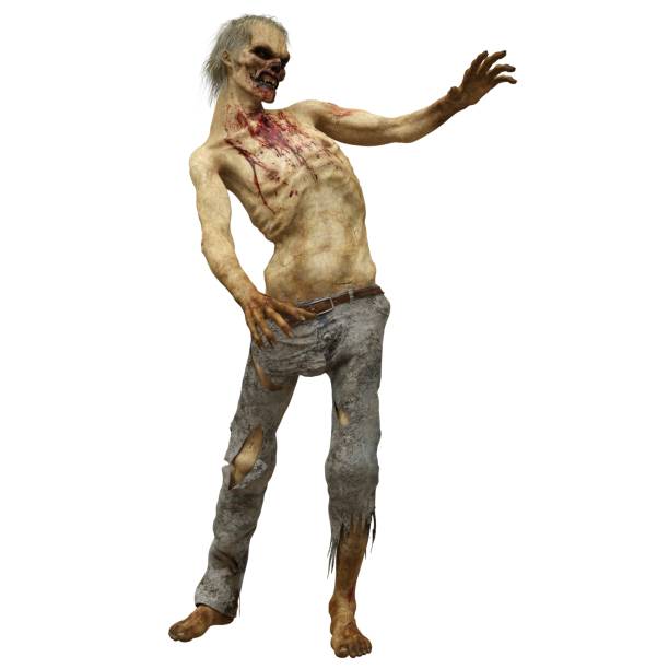 istock Zombie male isolated white background 3d illustration 1372662508