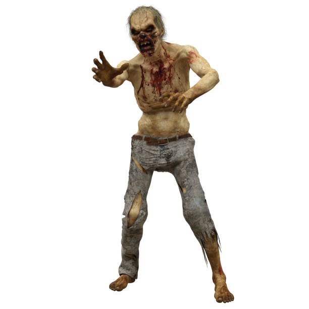 istock Zombie male isolated white background 3d illustration 1372662538