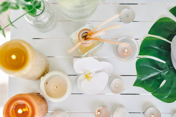 istock Shot of various items on a table at a beauty spa 1372665091