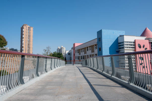istock A pedestrian overpass composed of stone slabs and guardrails 1372674973