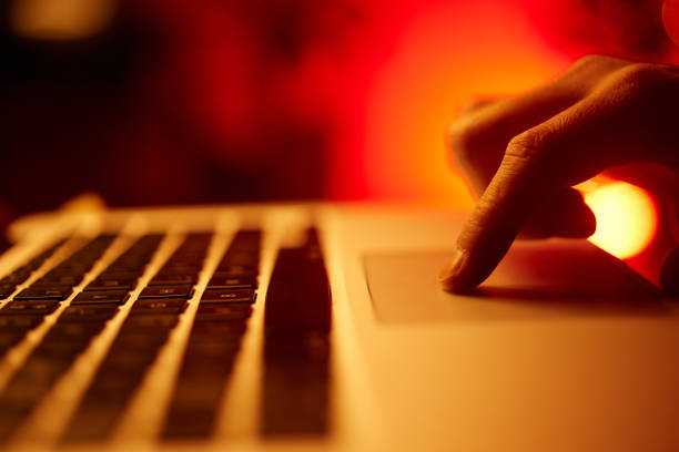 Man passes online christmas order at home