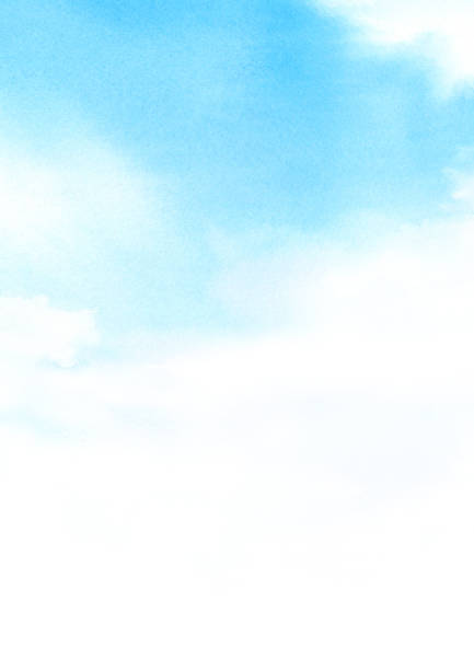 istock Watercolor illustration of blue sky 1372680686