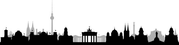 Berlin (All Buildings Are Complete, Moveable and Highly Detailed) Berlin skyline. All buildings are complete, moveable and highly detailed. brandenburger tor stock illustrations
