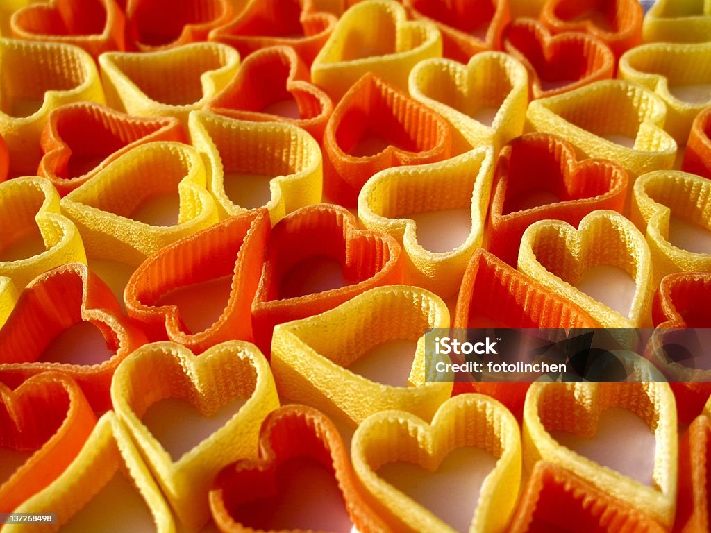 Pasta mit Herzen - Lizenzfrei Bunt - Farbton Stock-Foto