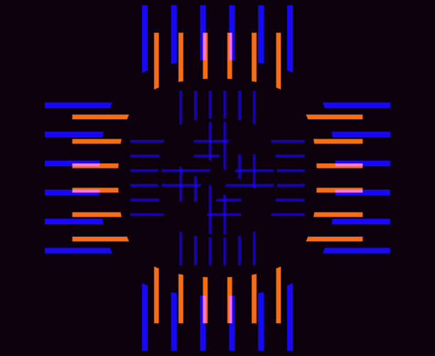 Abstract dark neon light colors lines design