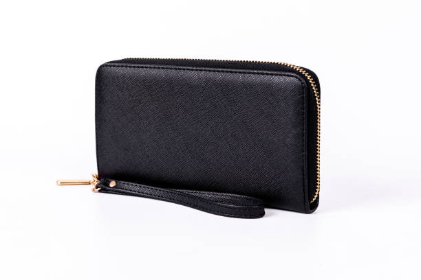 istock A black leather bag on a white background 1372693511