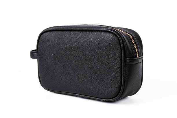 istock A black leather bag on a white background 1372693515