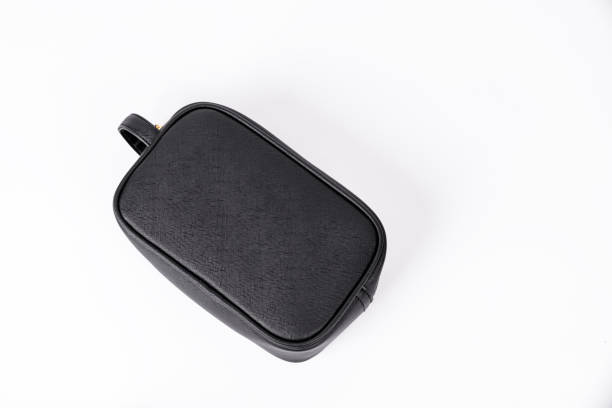 istock A black leather bag on a white background 1372693535