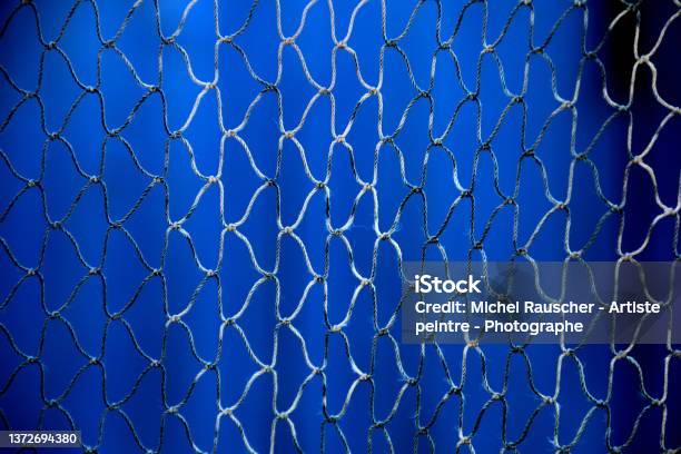 Grid Fabric Stock Photo - Download Image Now - Abstract, Backgrounds, Blue