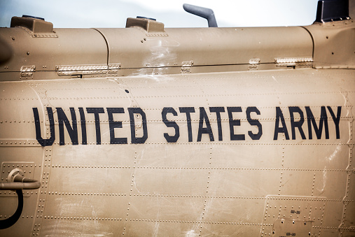 Text United States Army on fighter