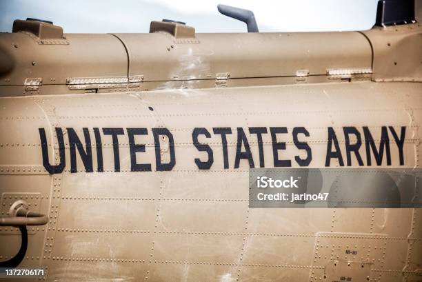 Text United States Army On Fighter Stock Photo - Download Image Now - US Military, Military Base, Helicopter