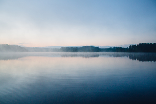 Finland lake nature landscape forest wilderness autumn sunrise