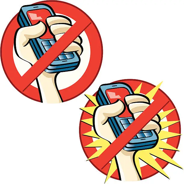 Vector illustration of forbidden for mobilephone