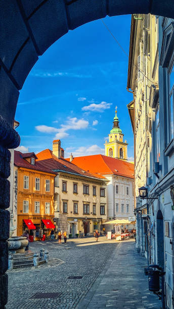 View of the city of Ljubljana, Slovenia stock photo