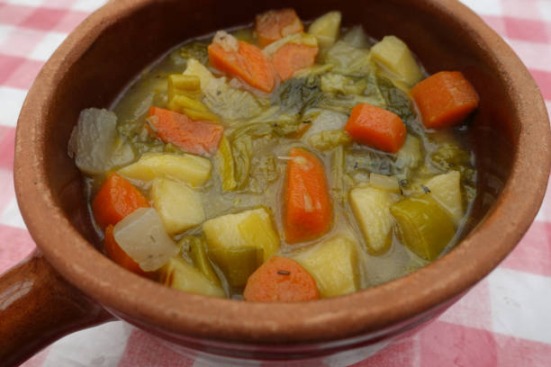 istock Mixed vegetable soup Vegetables in small portions 1372712071