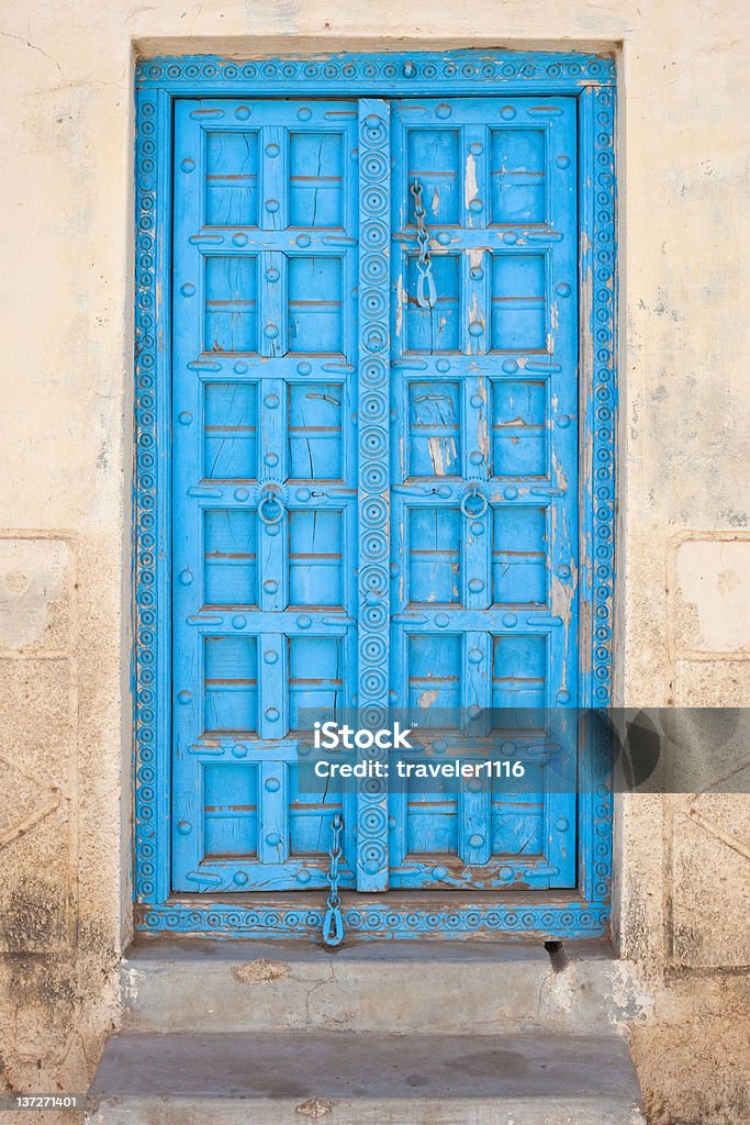 Blue Door A Blue Door From Gujarat, India Door Stock Photo