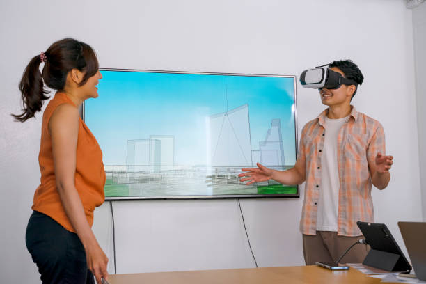 istock Employee  are working together with VR glasses. 1372714704