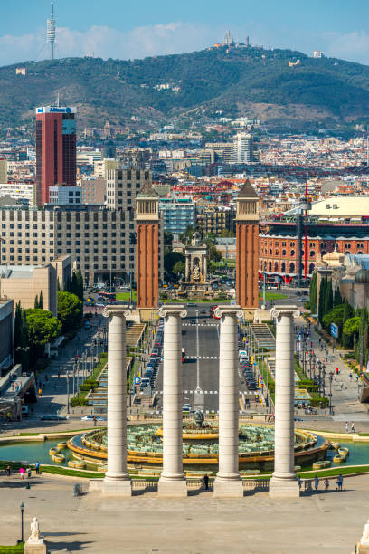 istock High angle view of Espana square in Barcelona, Spain 1372715905