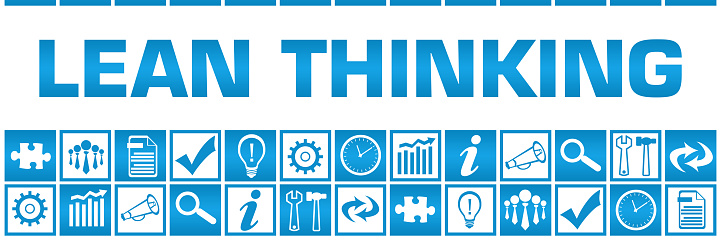 Think Lean Color Code Lean Thinking Blue White Box Grid Business Symbols Stock Illustration ...