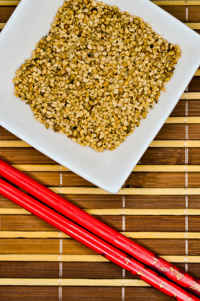 sesame seeds in a closeup